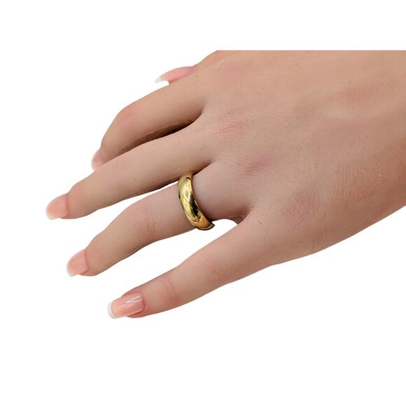 Amazon.com: Vintage style engraved Scrolls art deco thick  Vintage 18K Yellow Gold Artcarved Women\'s Wide Wedding Band Ring Size 6.5 main image 1